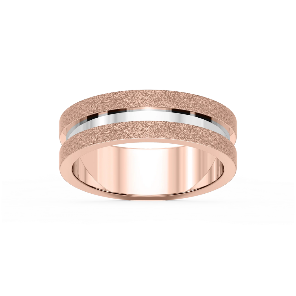 Thorn 6.00mm Groove Plain Metal Band - 14K Rose Gold / Wire Matte