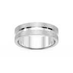 Thorn 6.00mm Groove Plain Metal Band - 18K White Gold / Cross Satin