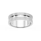 Thorn 6.00mm Groove Plain Metal Band - 18K White Gold / Stone
