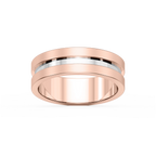 Thorn 6.00mm Groove Plain Metal Band - 18K Rose Gold / Glass Bead