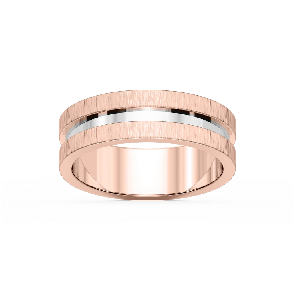 Thorn 6.00mm Groove Plain Metal Band - 18K Rose Gold / Satin