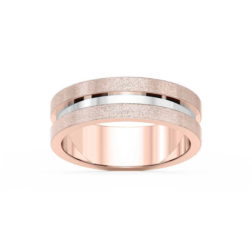 Thorn 6.00mm Groove Plain Metal Band - 18K Rose Gold / Stone