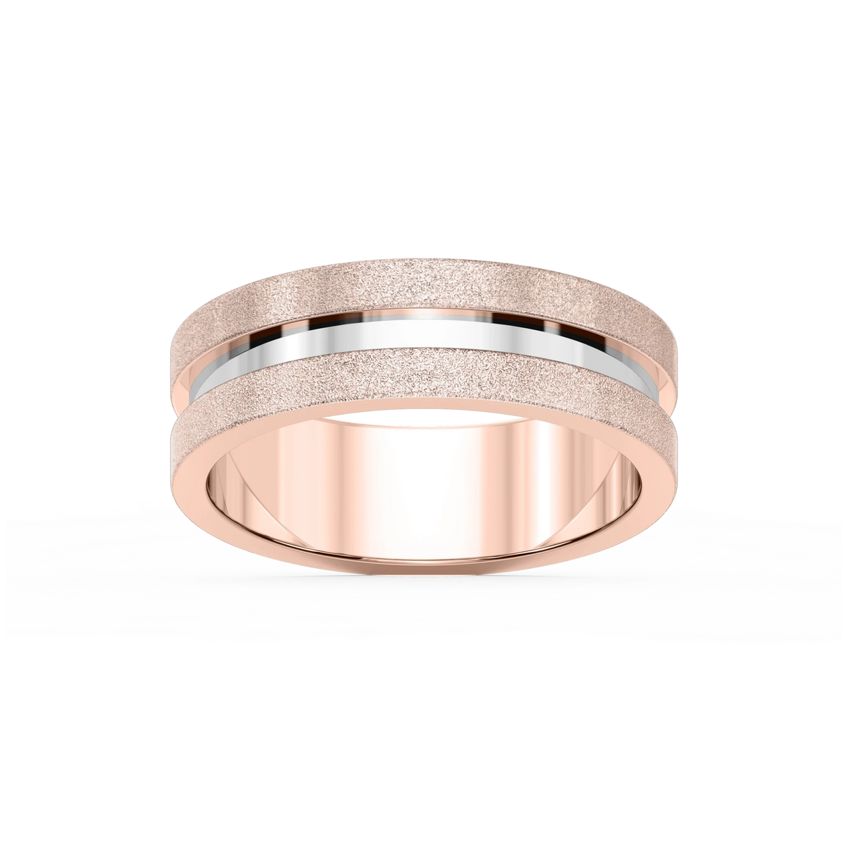 Thorn 6.00mm Groove Plain Metal Band - 18K Rose Gold / Stone