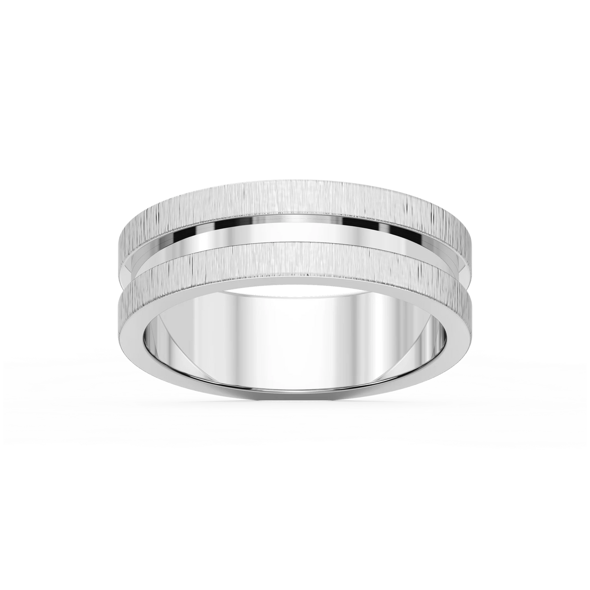 Thorn 6.00mm Groove Plain Metal Band - Platinum / Satin