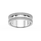 Thorn 6.00mm Groove Plain Metal Band - Platinum / Wire Matte