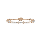 4 ctw Round LGD Three Stone Station Tennis Bracelet - 7 Inches
