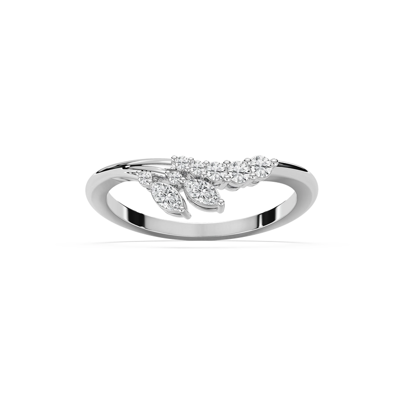 Titania 1/5 ctw Marquise and Round LGD Nature Inspired Curved Band