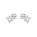 2 ctw Toi et Moi Round and Emerald LGD Stud Earrings