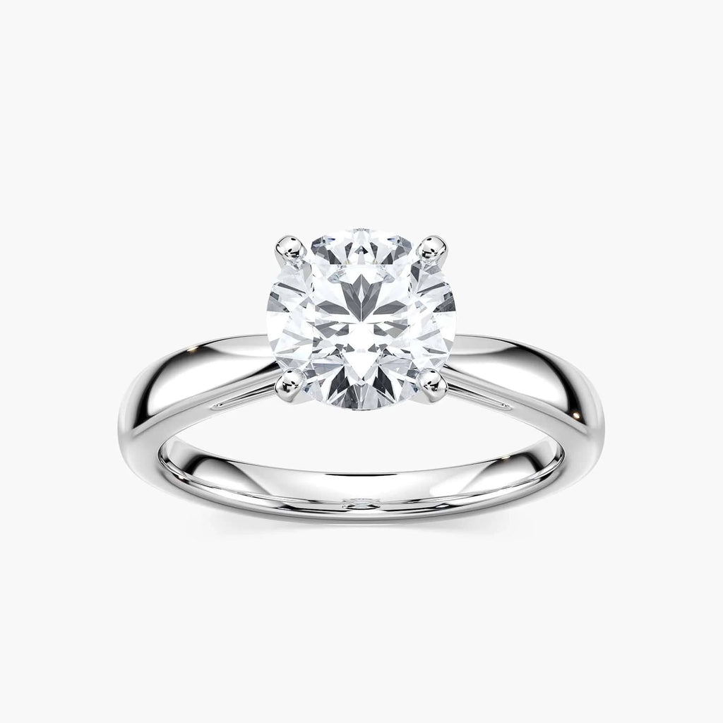 Tracie LGD Pinched Cathedral Solitaire Engagement Ring - 14K White Gold