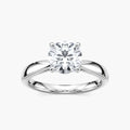 Tracie LGD Pinched Cathedral Solitaire Engagement Ring - 14K White Gold