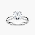 Tracie LGD Pinched Cathedral Solitaire Engagement Ring - 14K White Gold