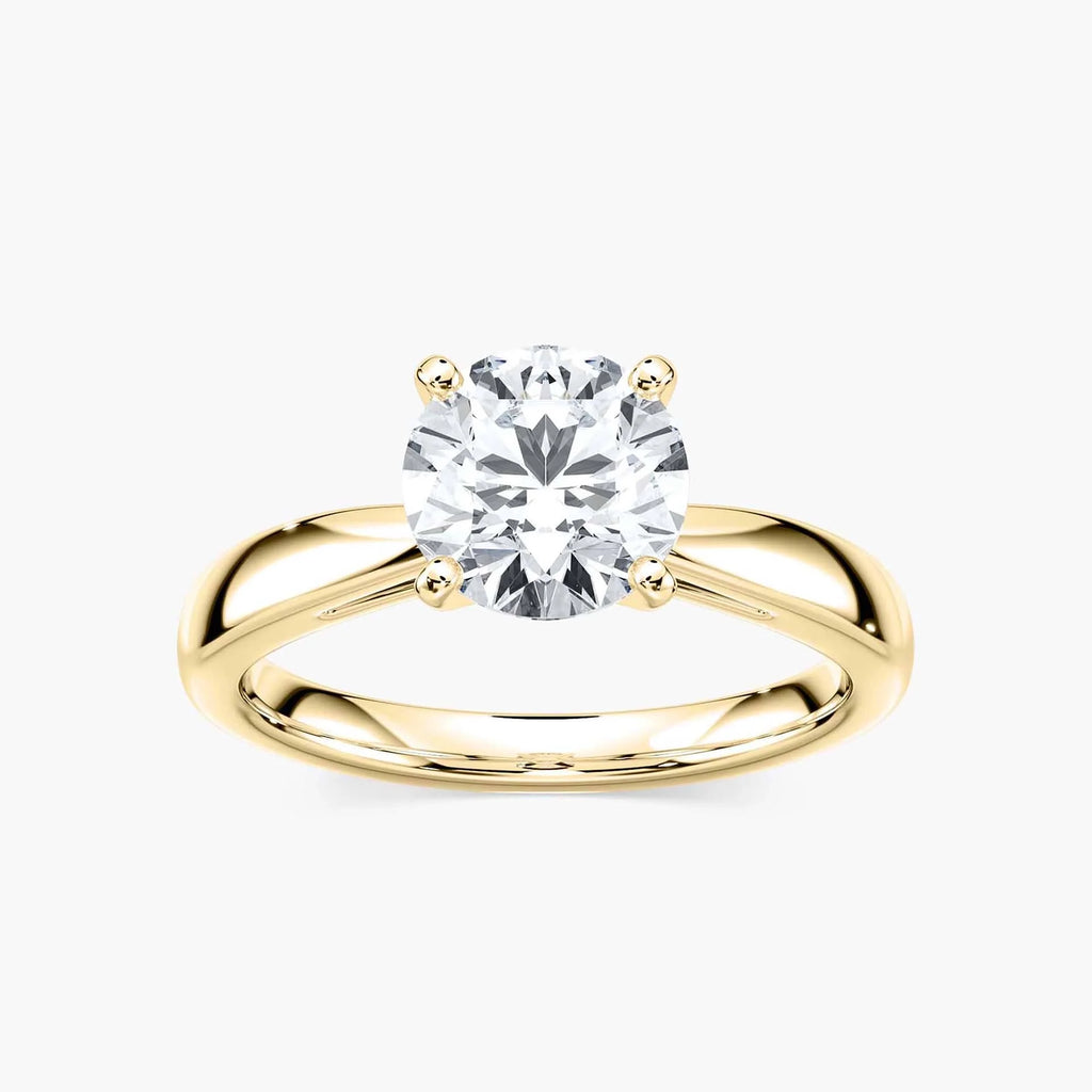 Tracie LGD Pinched Cathedral Solitaire Engagement Ring - 14K Yellow Gold
