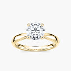 Tracie LGD Pinched Cathedral Solitaire Engagement Ring - 14K Yellow Gold