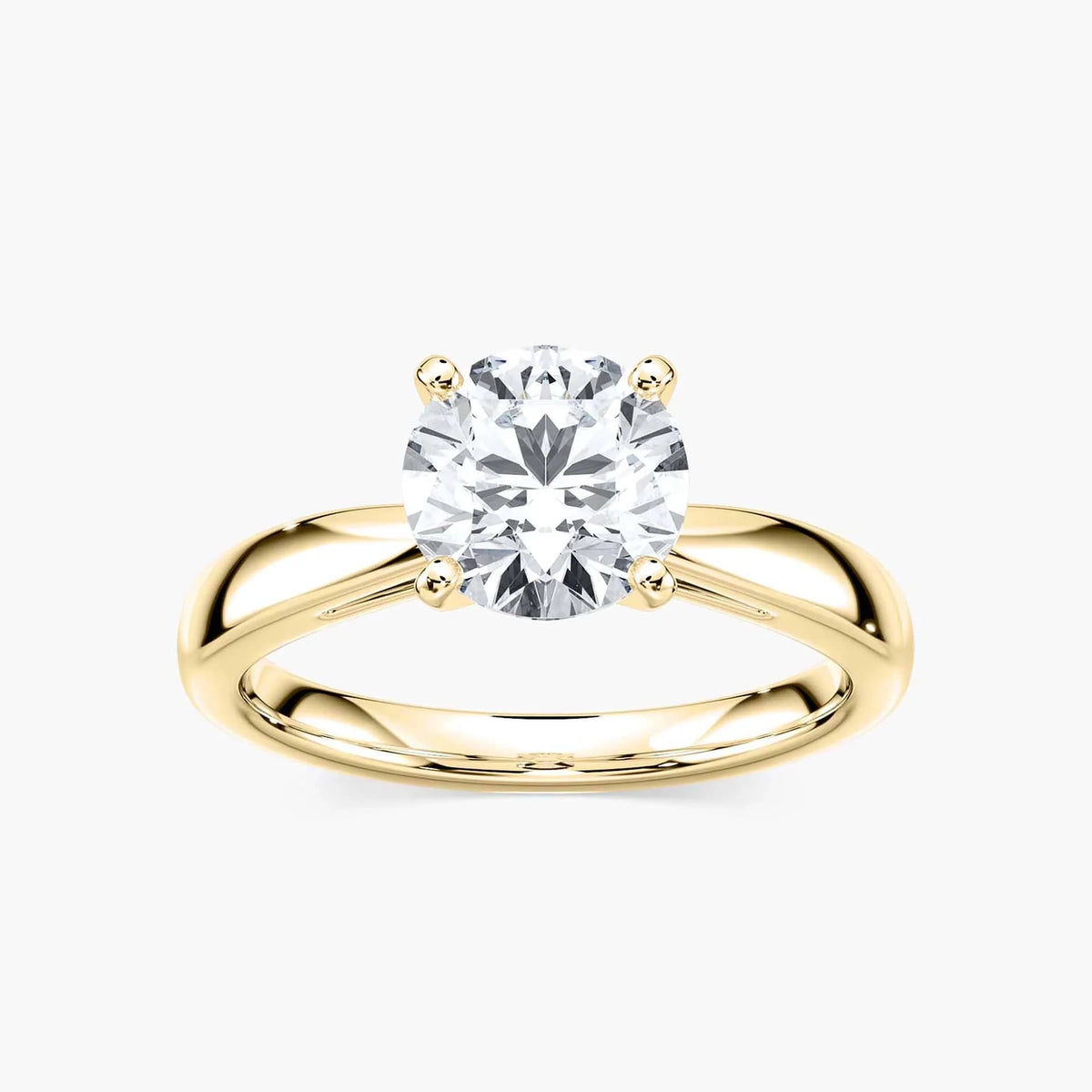 Tracie LGD Pinched Cathedral Solitaire Engagement Ring - 14K Yellow Gold