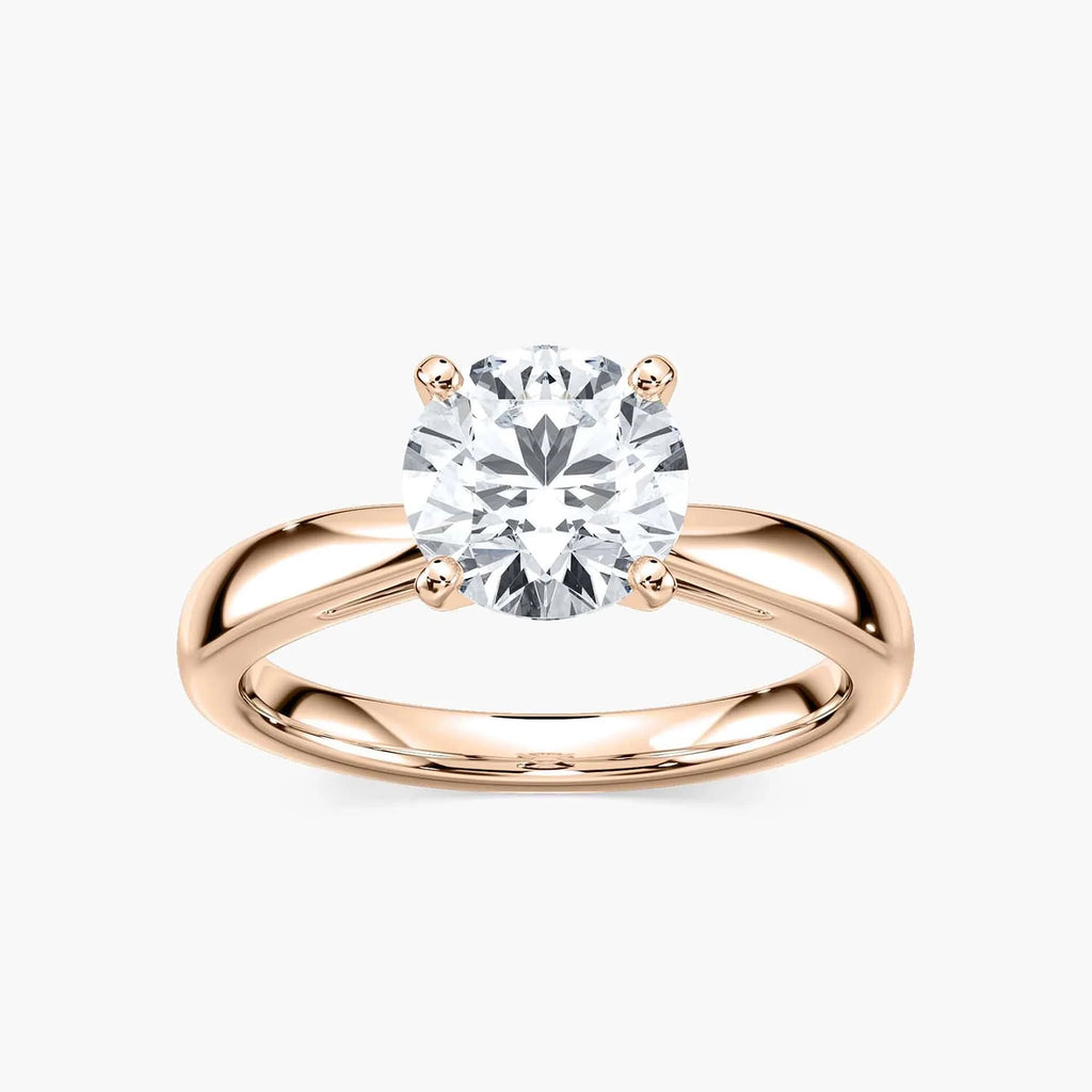 Tracie LGD Pinched Cathedral Solitaire Engagement Ring - 18K Rose Gold