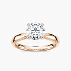 Tracie LGD Pinched Cathedral Solitaire Engagement Ring - 18K Rose Gold