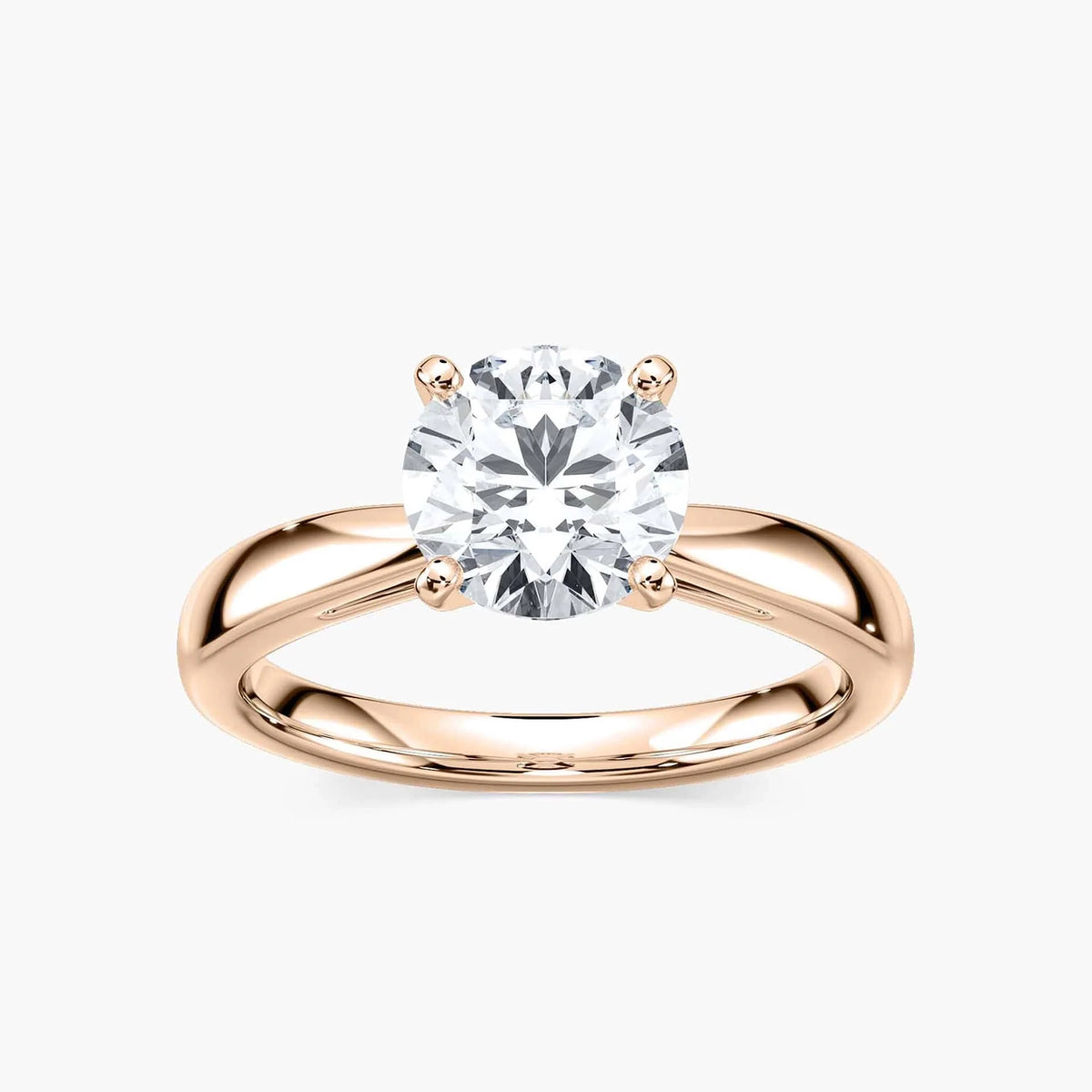 Tracie LGD Pinched Cathedral Solitaire Engagement Ring - 18K Rose Gold