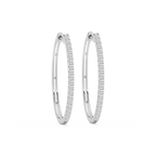 Round LGD Traditional Oval-Shaped Hoop Earrings - 14K White Gold / ½ ctw
