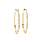 Round LGD Traditional Oval-Shaped Hoop Earrings - 14K Yellow Gold / 1 ctw
