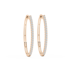 Round LGD Traditional Oval-Shaped Hoop Earrings - 14K Rose Gold / ¼ ctw