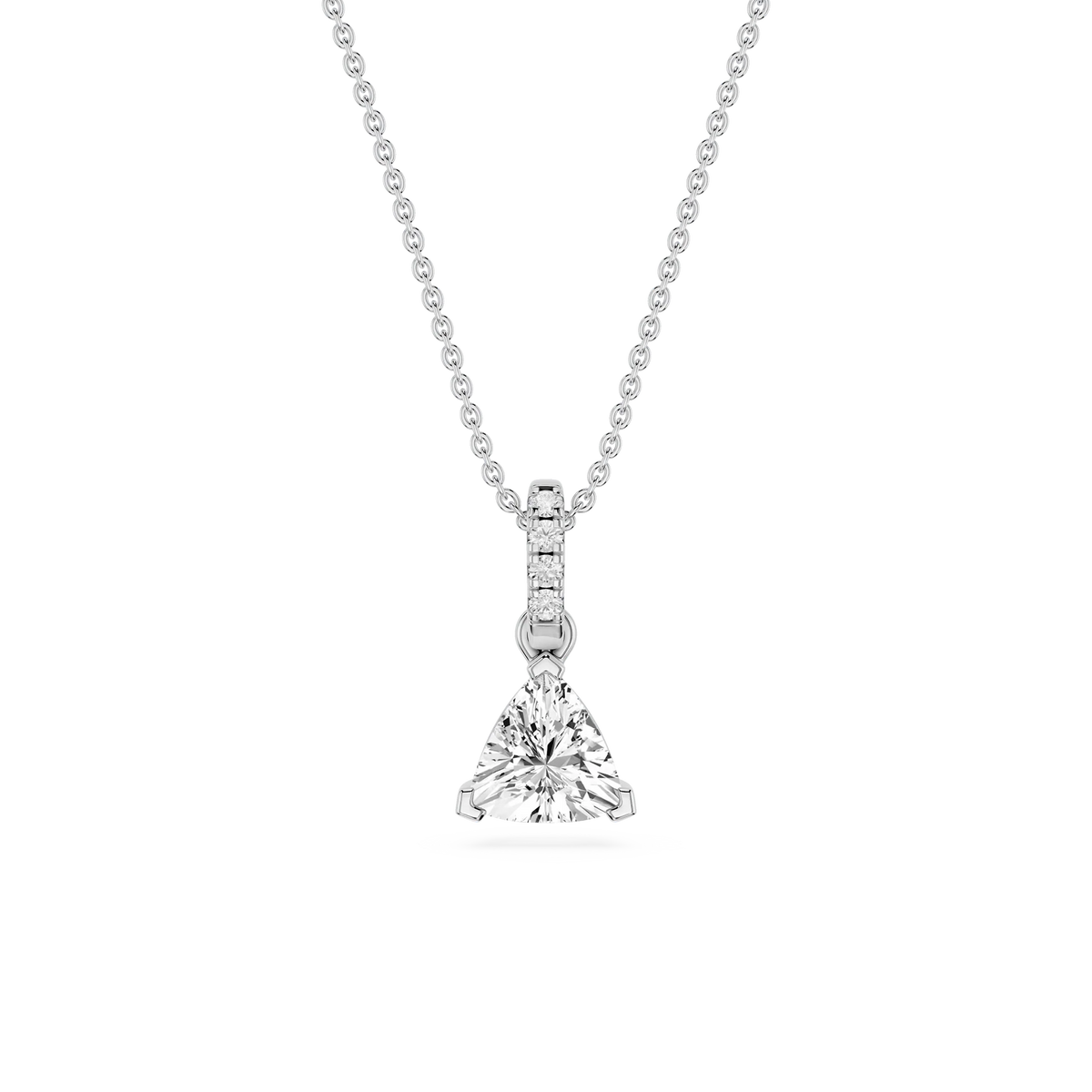 Trillion LGD Hidden Halo Pendant - 16 to 18 Inches