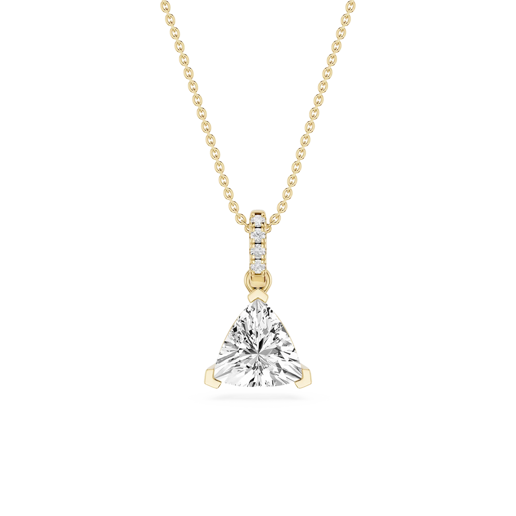 Trillion LGD Hidden Halo Pendant - 16 to 18 Inches
