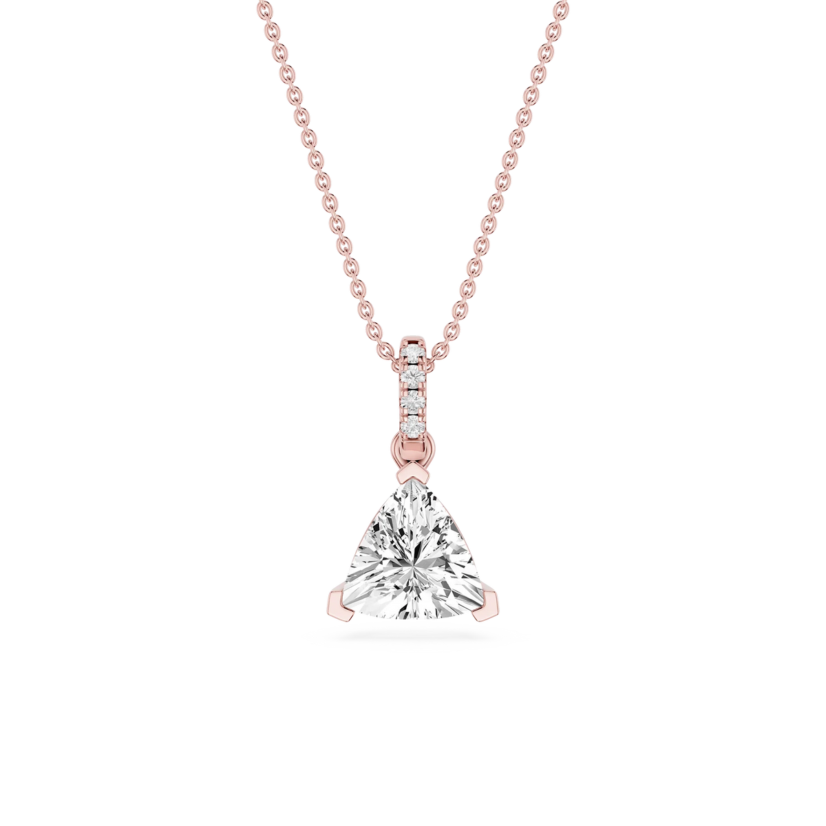 Trillion LGD Hidden Halo Pendant - 16 to 18 Inches