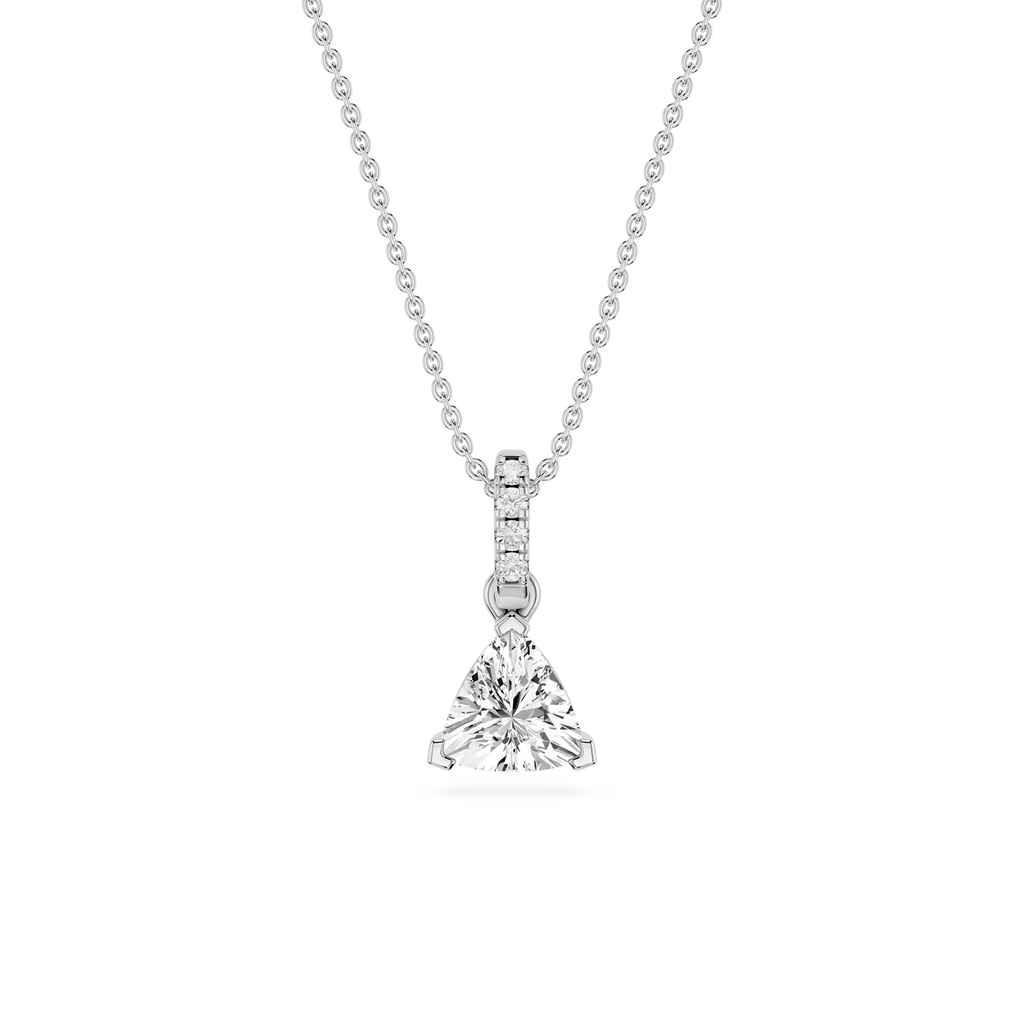 Trillion LGD Hidden Halo Pendant - 16 to 18 Inches