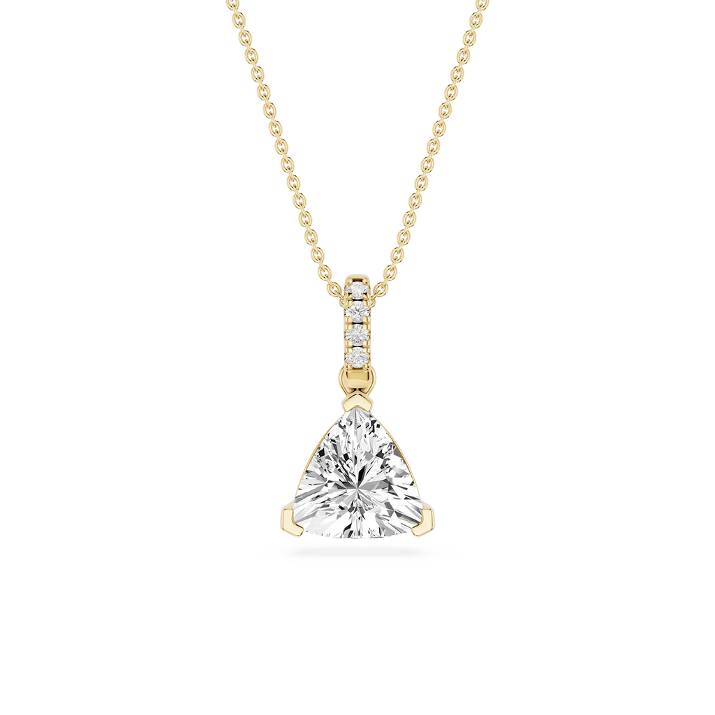 Trillion LGD Hidden Halo Pendant - 16 to 18 Inches