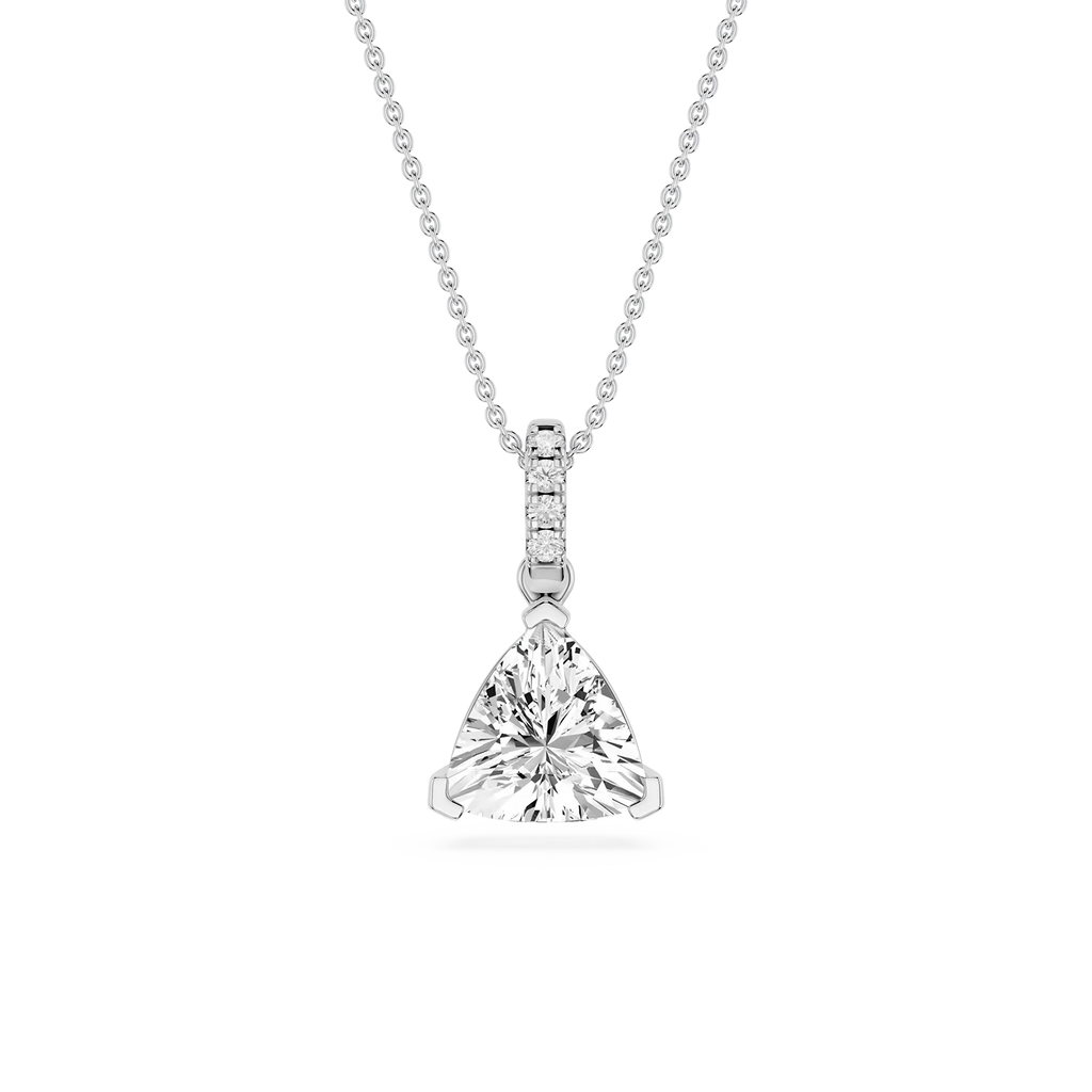 Trillion LGD Hidden Halo Pendant - 16 to 18 Inches