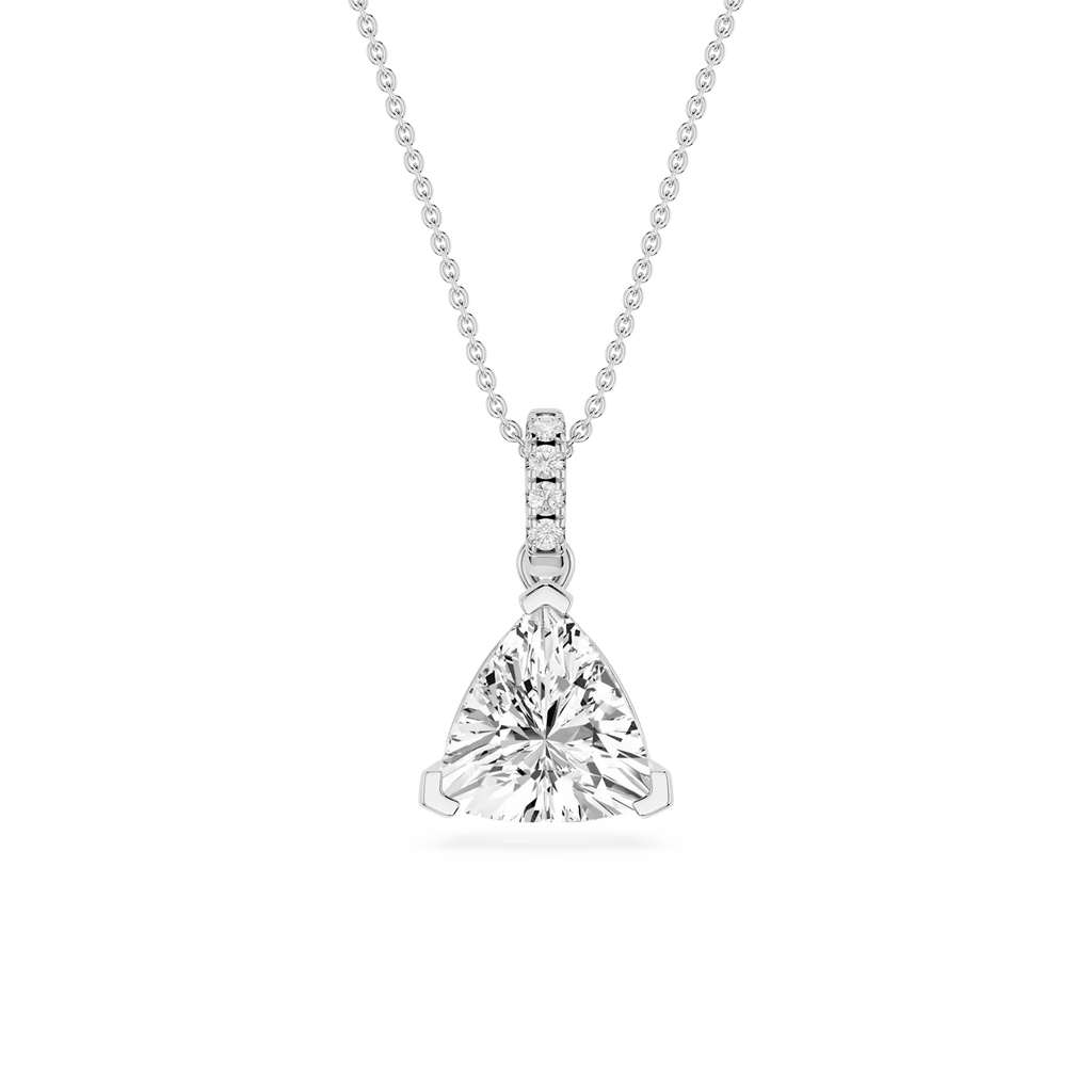 Trillion LGD Hidden Halo Pendant - 16 to 18 Inches