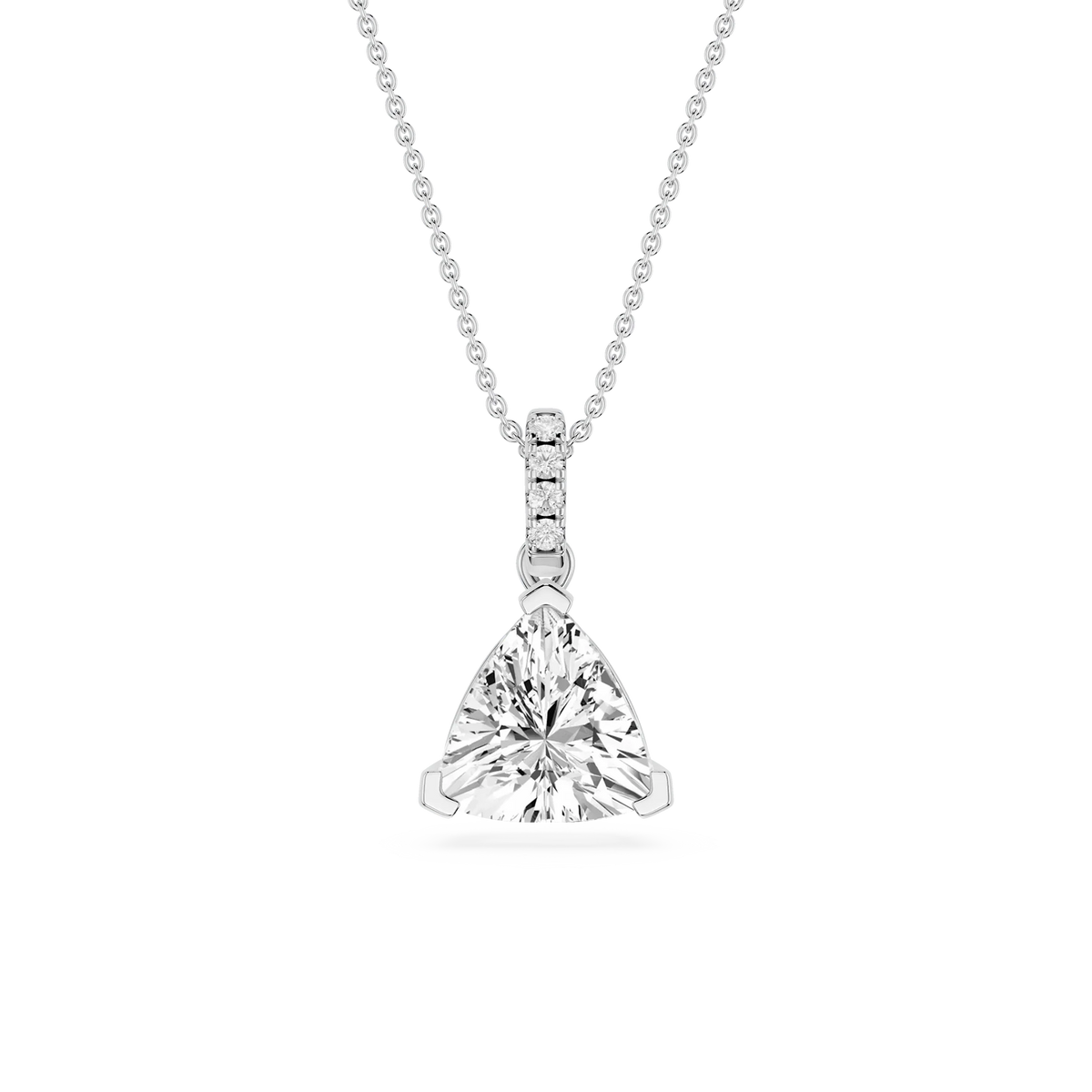 Trillion LGD Hidden Halo Pendant - 16 to 18 Inches