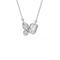 1 ctw Emerald, Pear and Round LGD Trio Pendant - 18 Inches