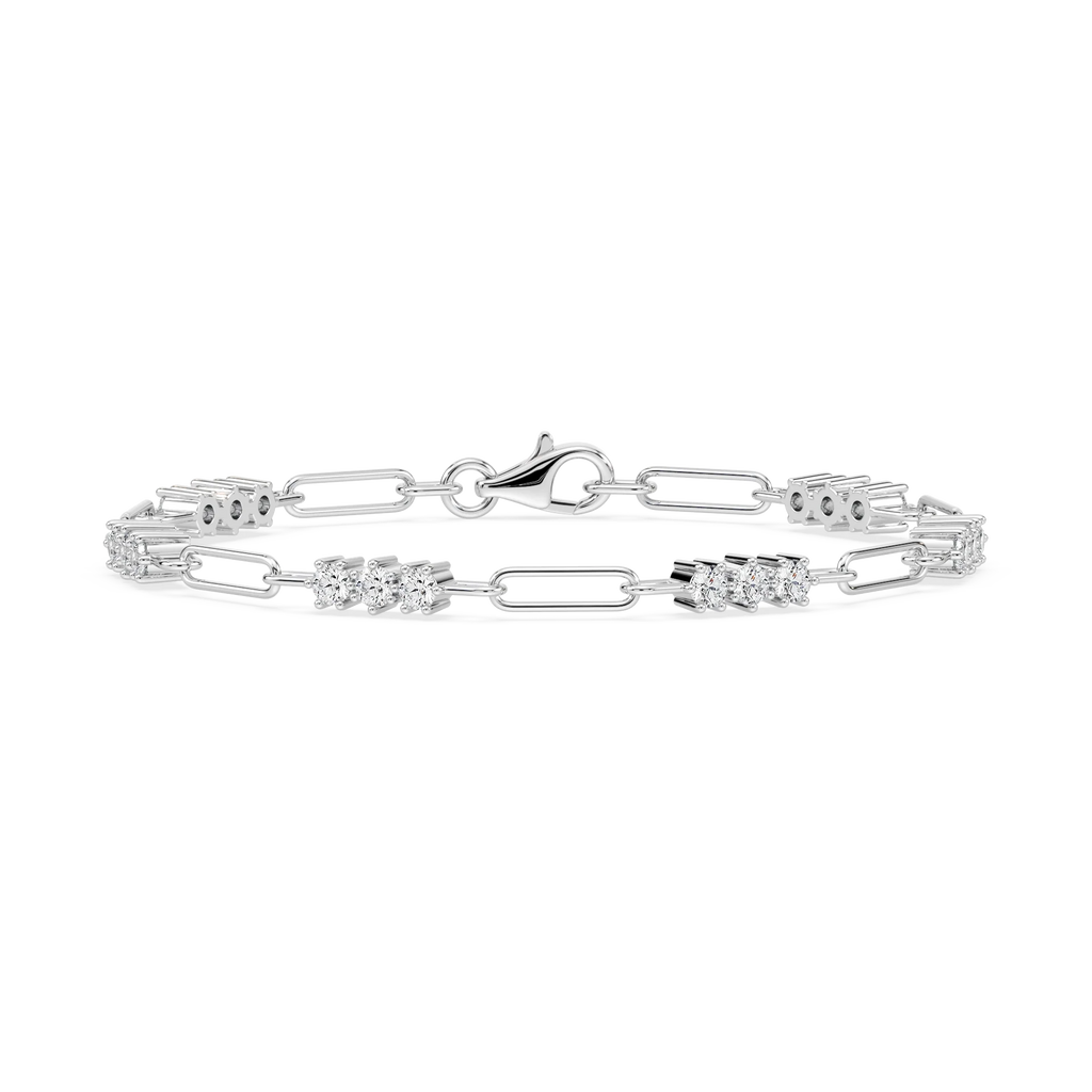 1 ¹⁄₄ ctw Round LGD Trio Paper Clip Bracelet  - 7 Inches