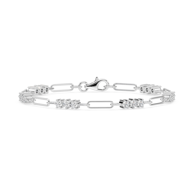 1 ¹⁄₄ ctw Round LGD Trio Paper Clip Bracelet  - 7 Inches
