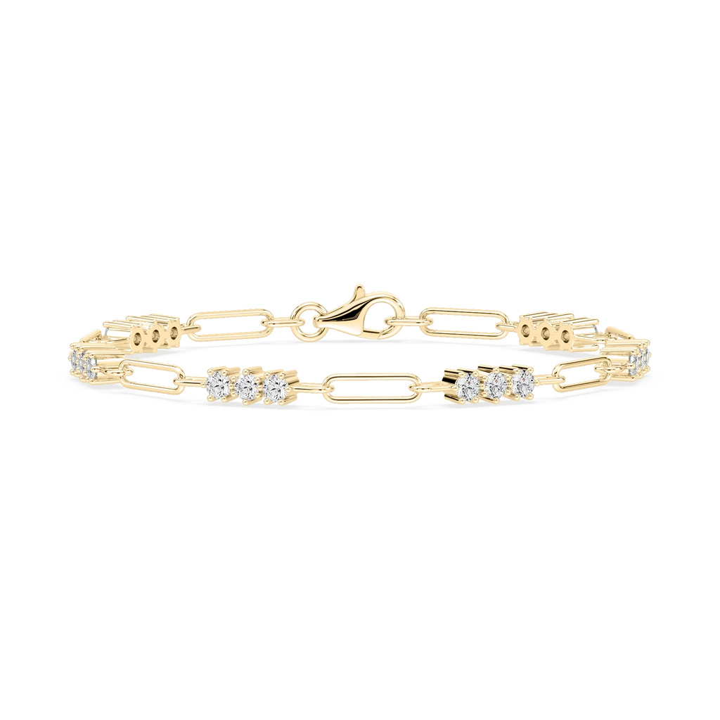 1 ¹⁄₄ ctw Round LGD Trio Paper Clip Bracelet  - 7 Inches