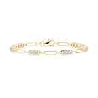 1 ¹⁄₄ ctw Round LGD Trio Paper Clip Bracelet  - 7 Inches