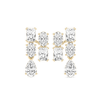 5 ctw Radiant, Oval, and Pear LGD Double Drop Earrings - 14K Yellow Gold