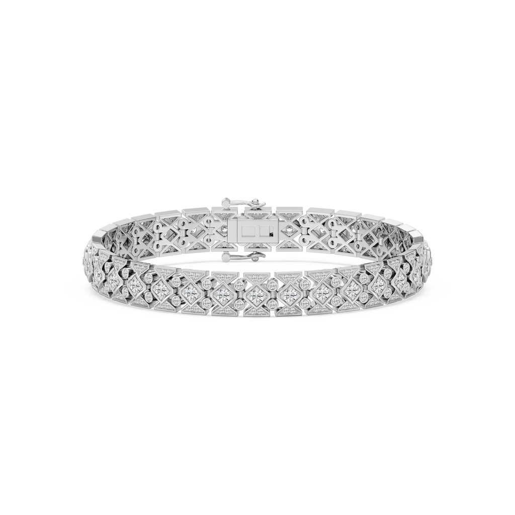 5 ctw Round LGD Art Deco Bezel Bracelet  - 8 Inches