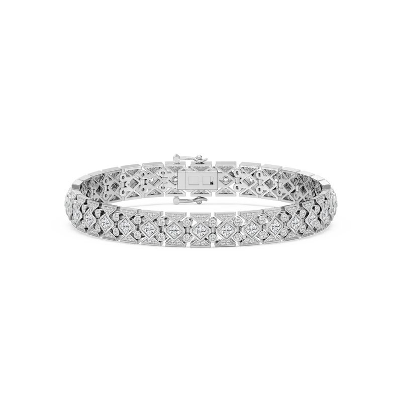 5 ctw Round LGD Art Deco Bezel Bracelet  - 8 Inches