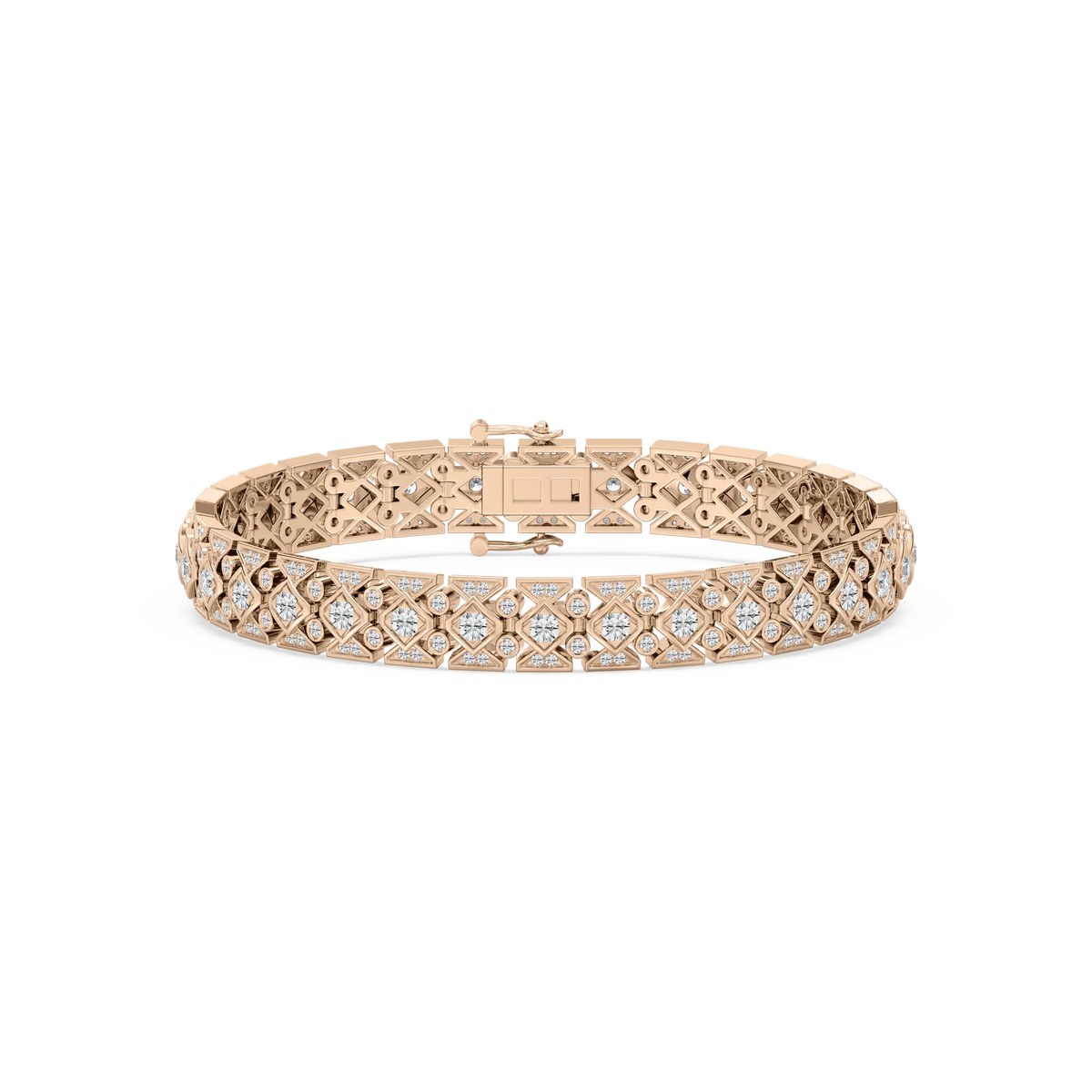5 ctw Round LGD Art Deco Bezel Bracelet  - 8 Inches