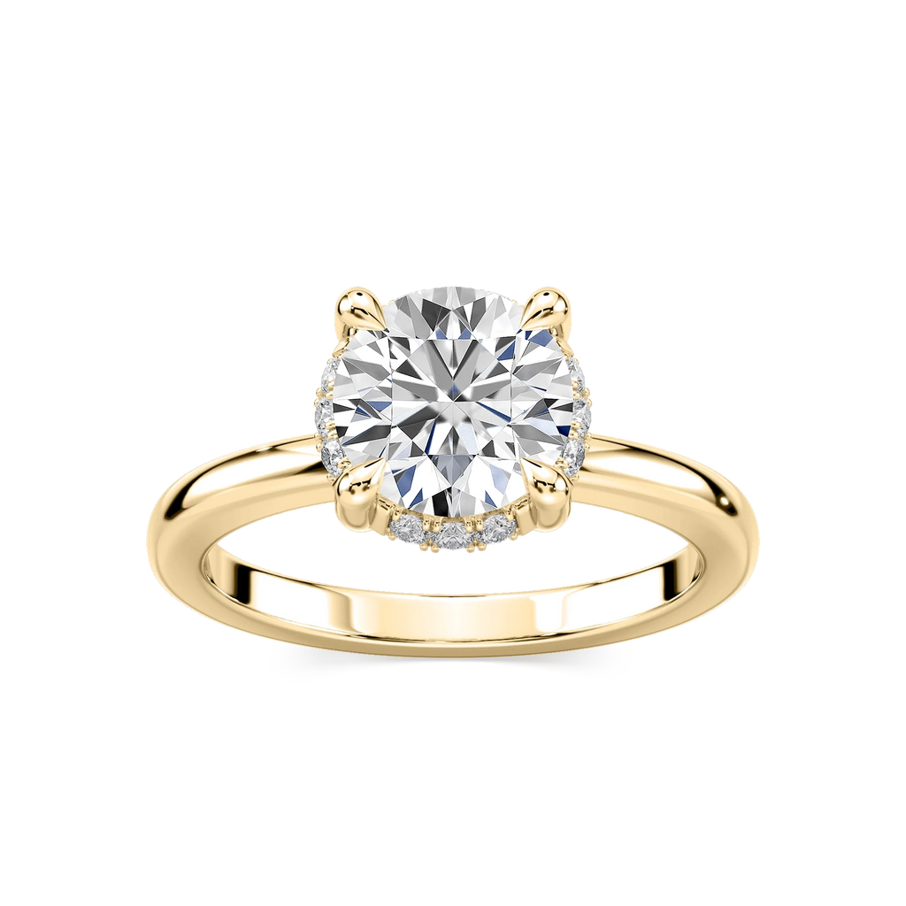 Tula Round LGD Semi Hidden Halo Engagement Ring - 14K Yellow Gold