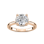Tula Round LGD Semi Hidden Halo Engagement Ring - 14K Rose Gold