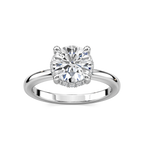 Tula Round LGD Semi Hidden Halo Engagement Ring - 18K White Gold