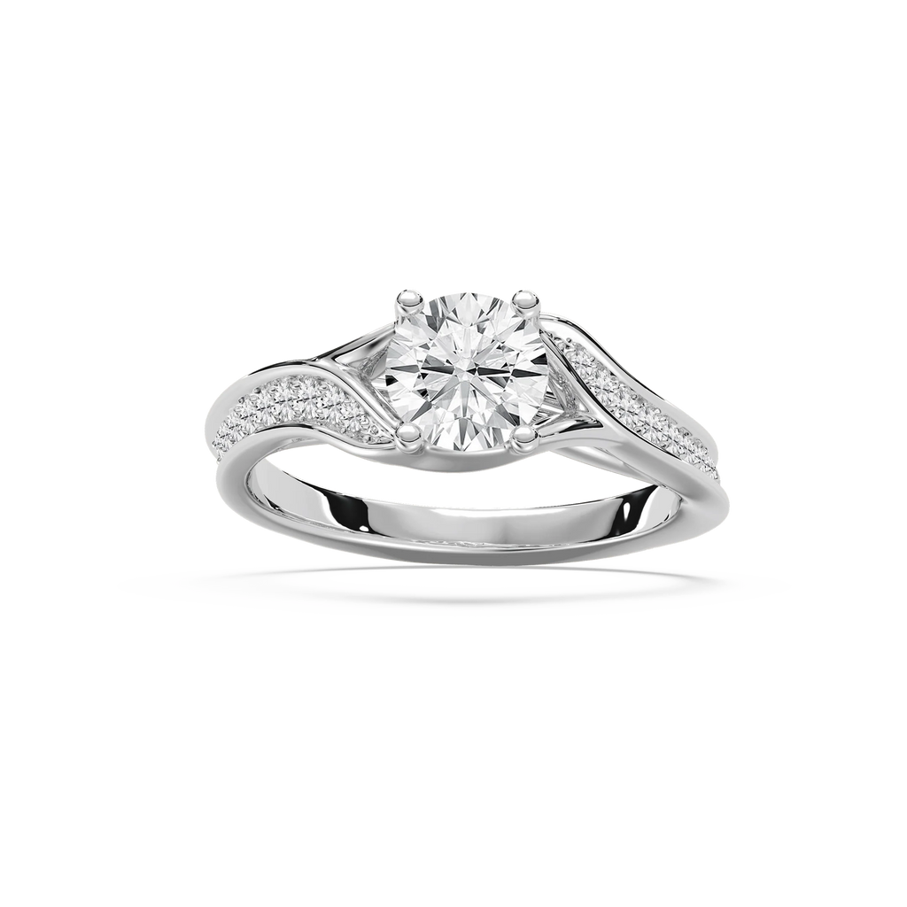 Nala 1 ⅜ ctw Round LGD Channel Twist Side Stone Wedding Set