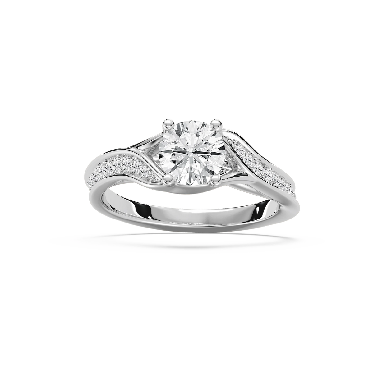Nala 1 ⅜ ctw Round LGD Channel Twist Side Stone Wedding Set