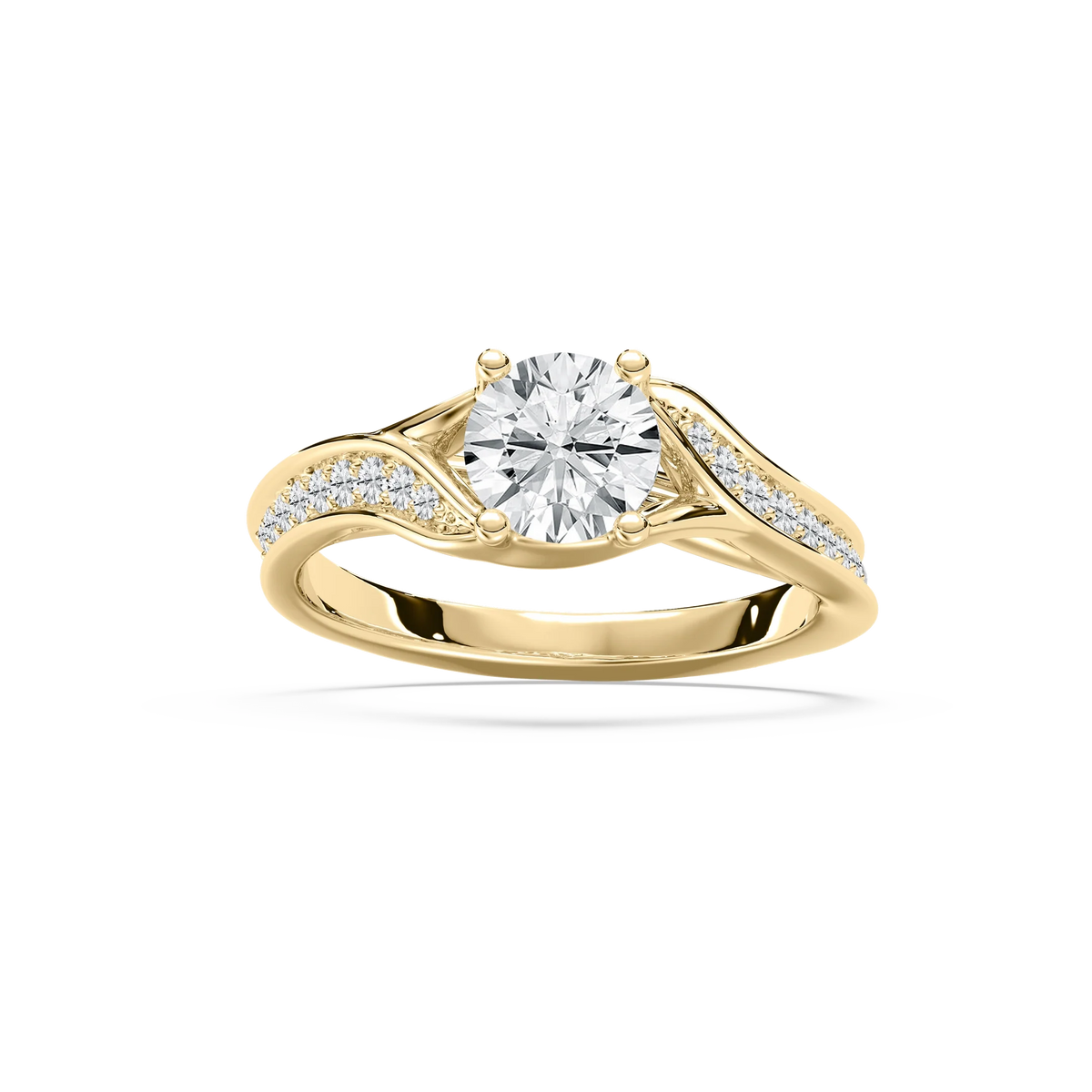 Nala 1 ⅜ ctw Round LGD Channel Twist Side Stone Wedding Set