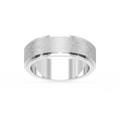 Tyler 6.00mm Step Edge Plain Metal Band - 14K White Gold / Cross Satin