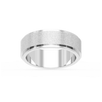 Tyler 6.00mm Step Edge Plain Metal Band - 14K White Gold / Stone