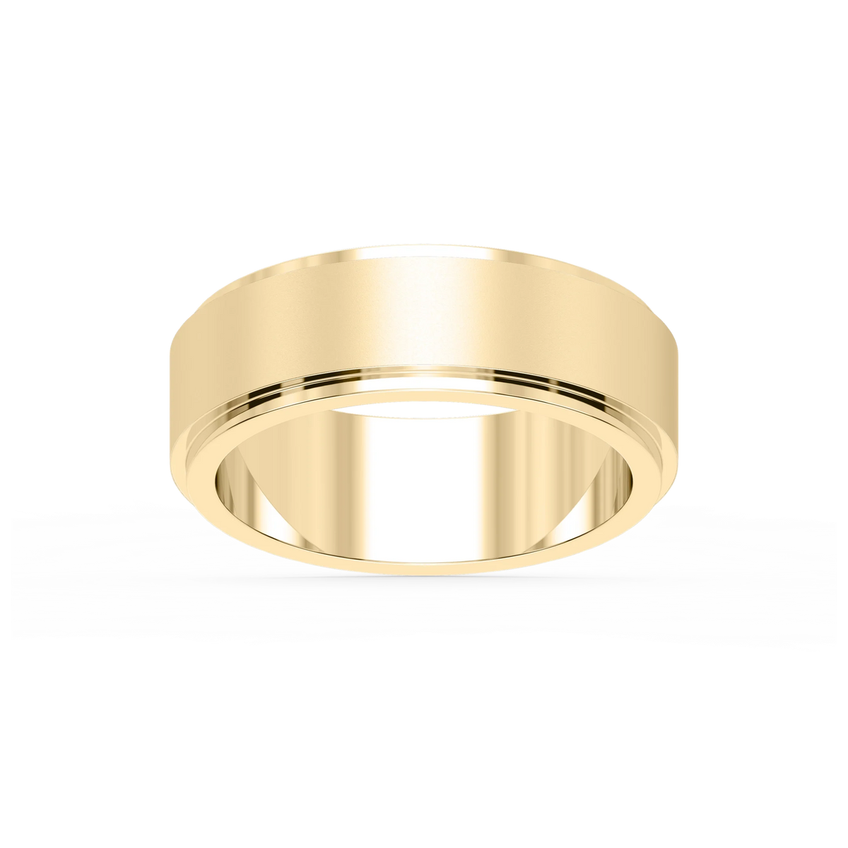 Tyler 6.00mm Step Edge Plain Metal Band - 14K Yellow Gold / Glass Bead